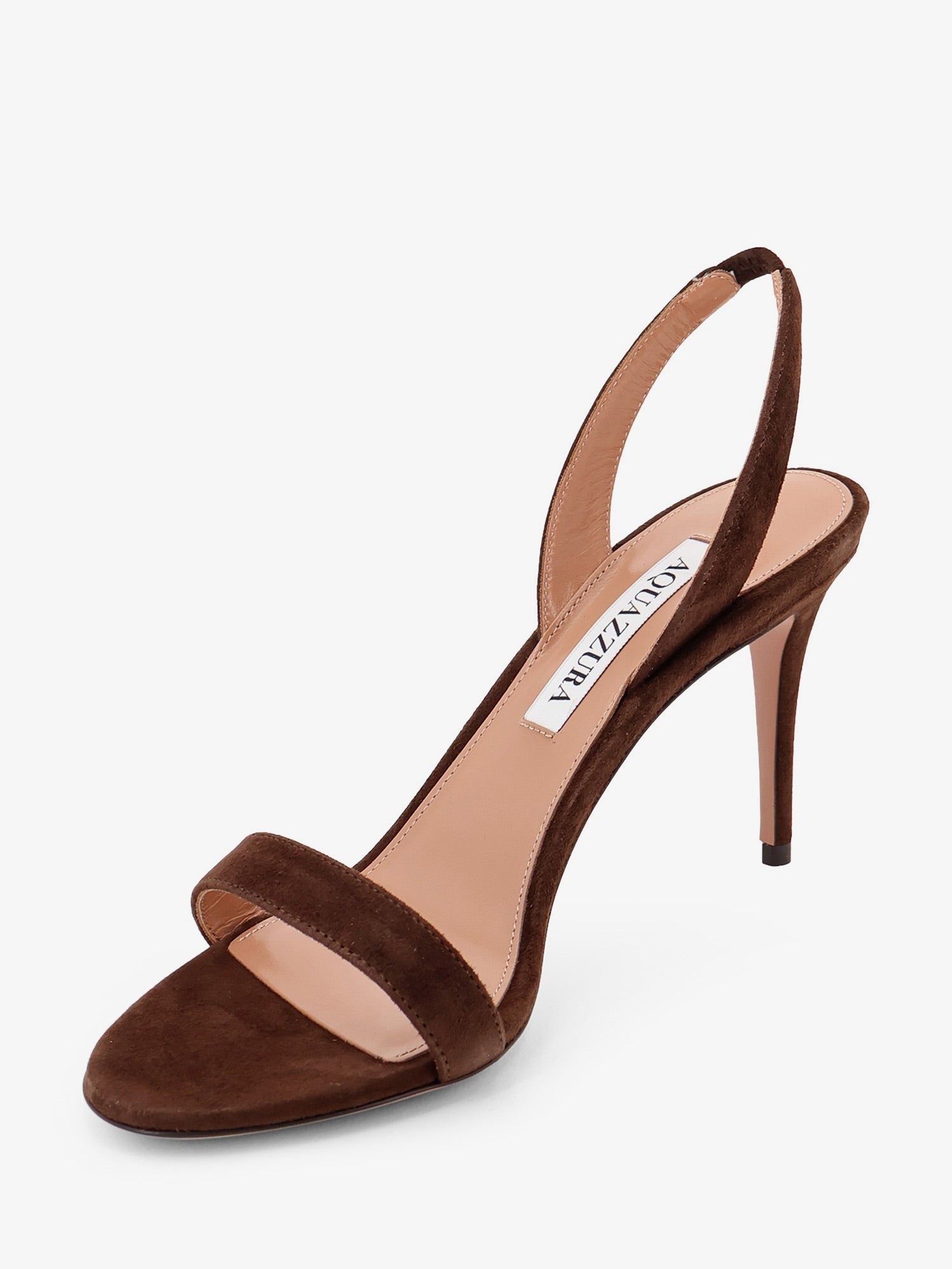 Aquazzura Women's So Nude Suede Sandals Brown