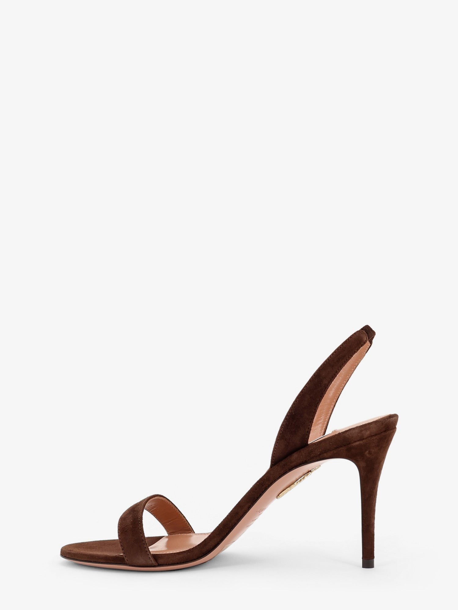 Aquazzura Women's So Nude Suede Sandals Brown