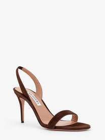 Aquazzura Women's So Nude Suede Sandals Brown