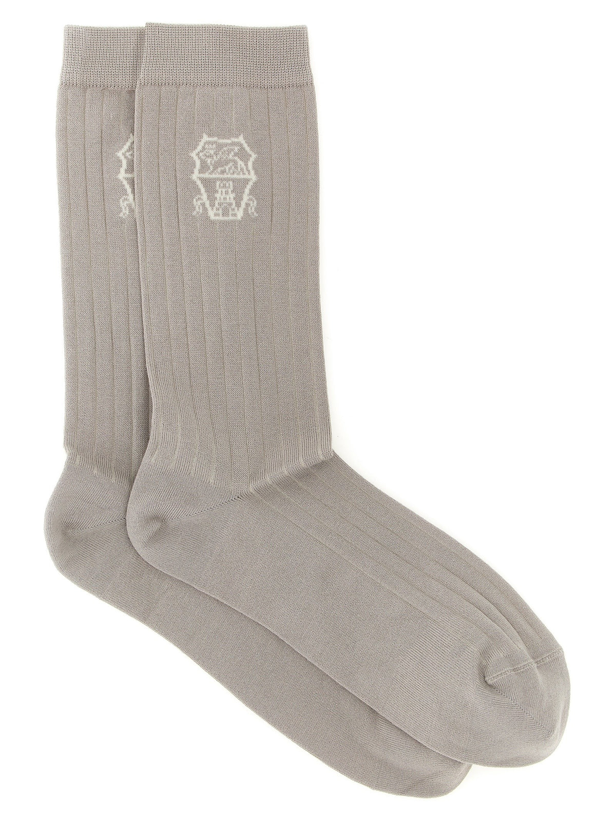 Brunello Cucinelli Socks Coat of Arms of Solomeo Grey