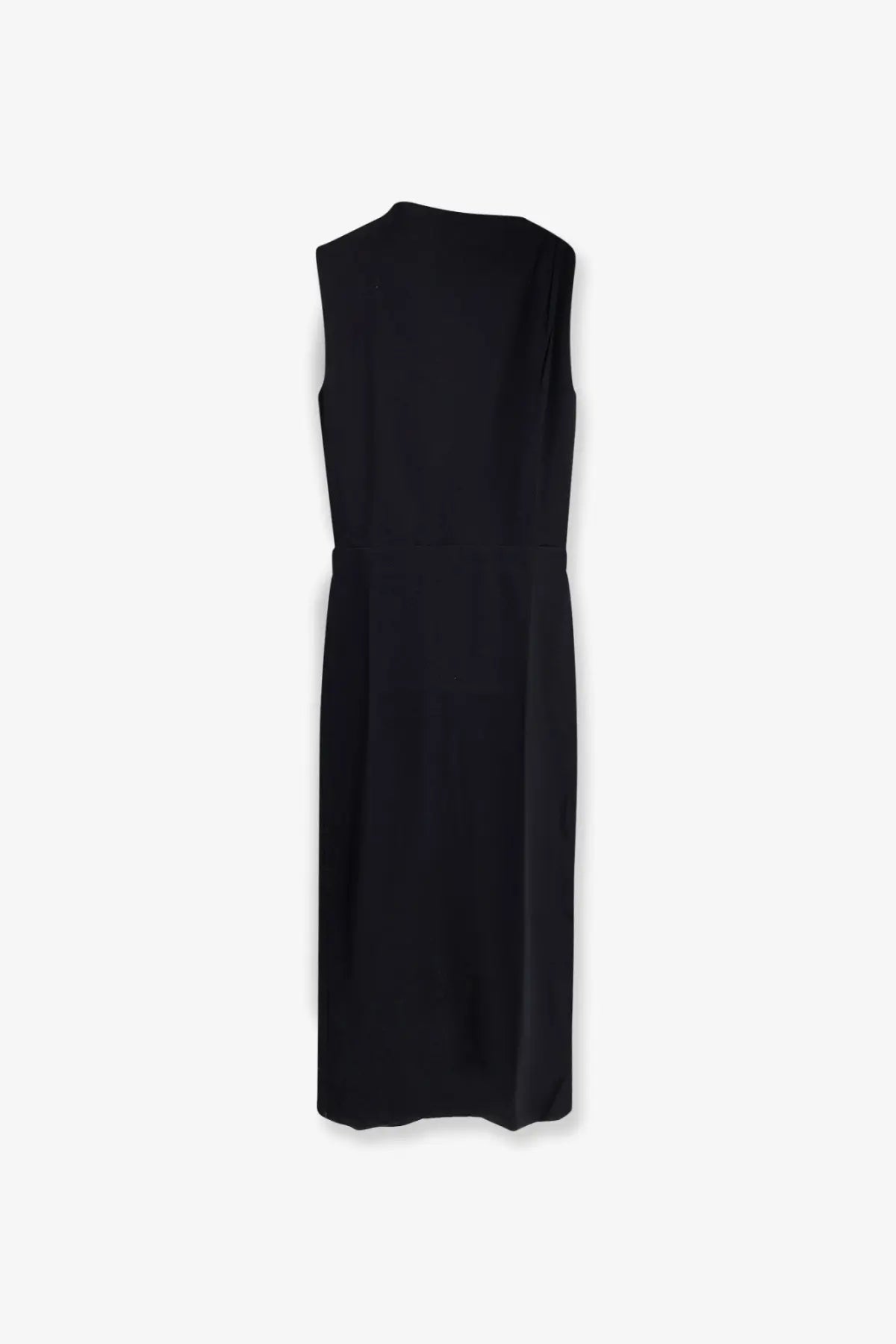 Soeur women’s gemma sleek sleeveless fitted black organic cotton long dress with subtle waist pleating