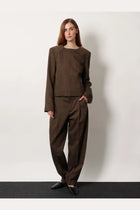 Soeur Women's Giovana Virgin Wool Sweater Brown, view 2