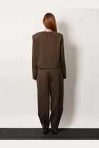 Soeur Women's Giovana Virgin Wool Sweater Brown, view 3