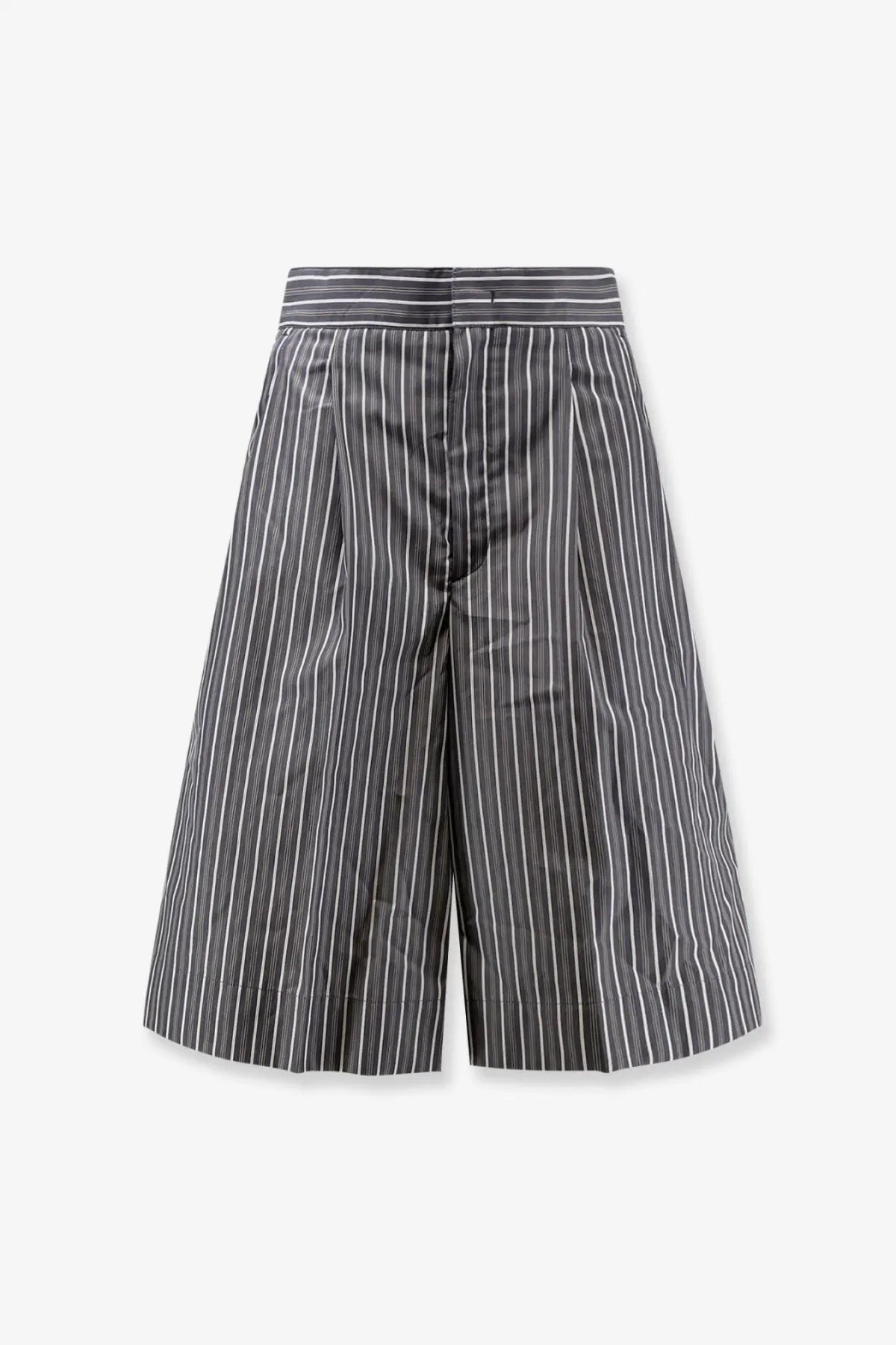 Soeur women’s henna striped cotton bermuda shorts in sleek black and white vertical high-waisted wide-leg style