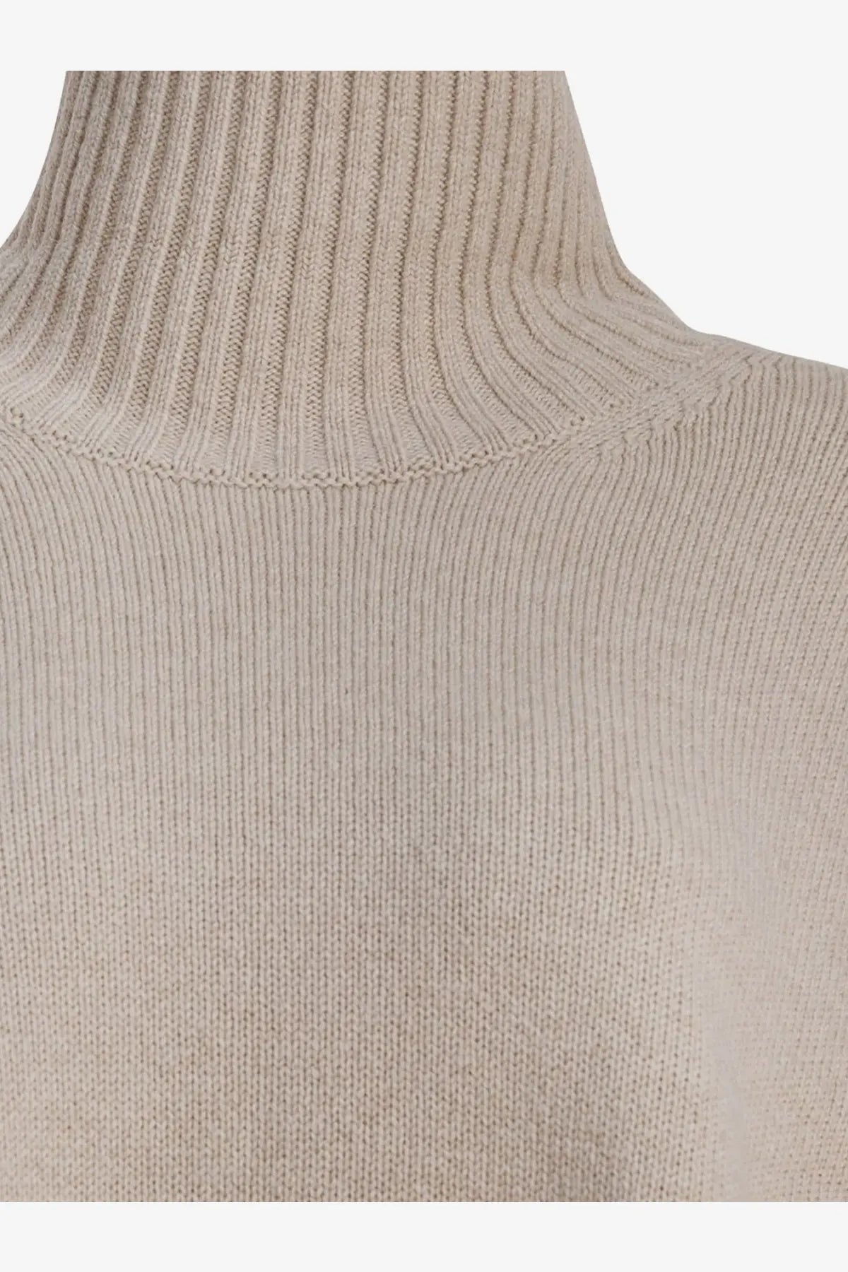 Soeur William white merino wool ribbed turtleneck sweater