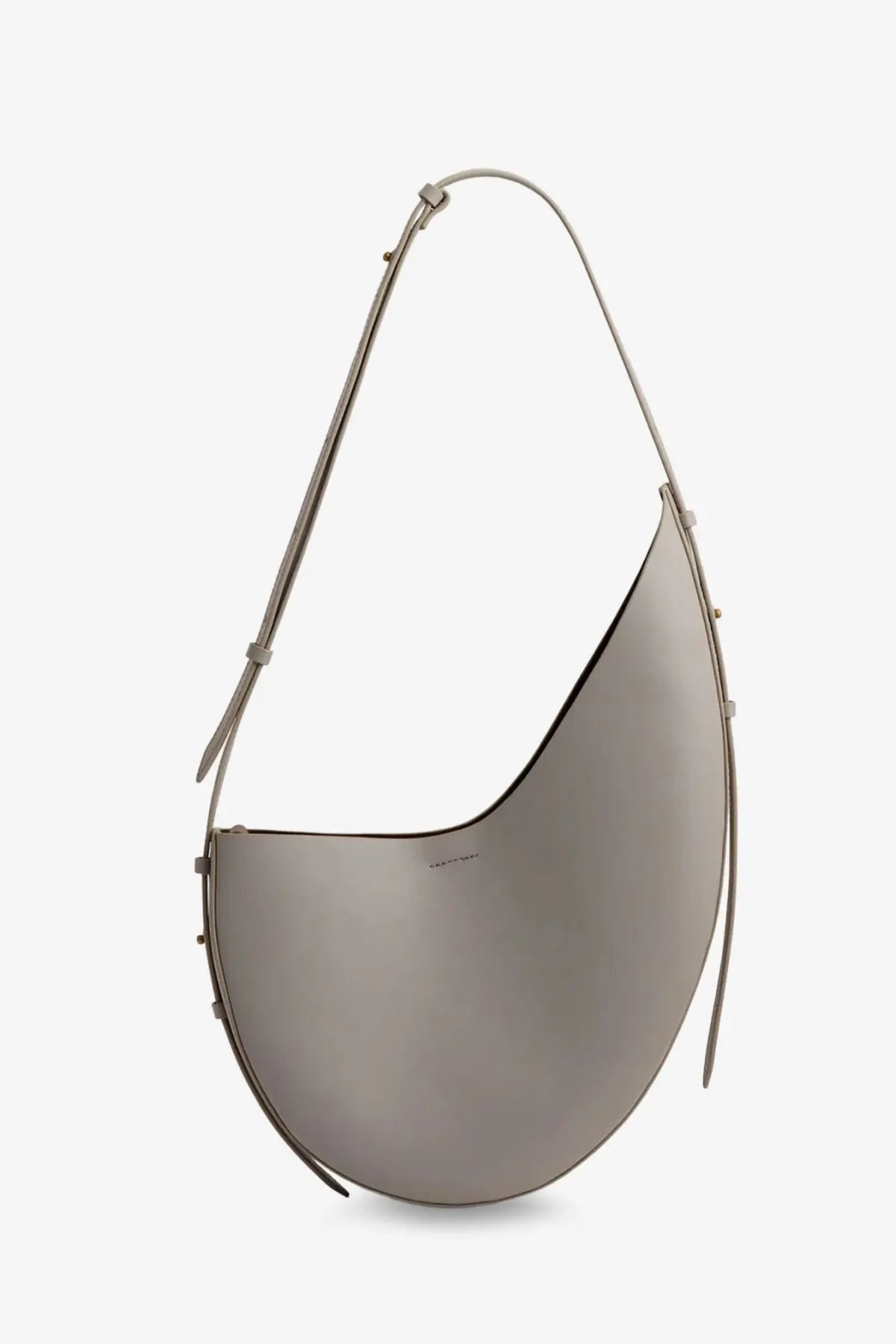 Soeur women’s winona leather crossbody bag in grey featuring a sleek minimalist design and slender adjustable strap