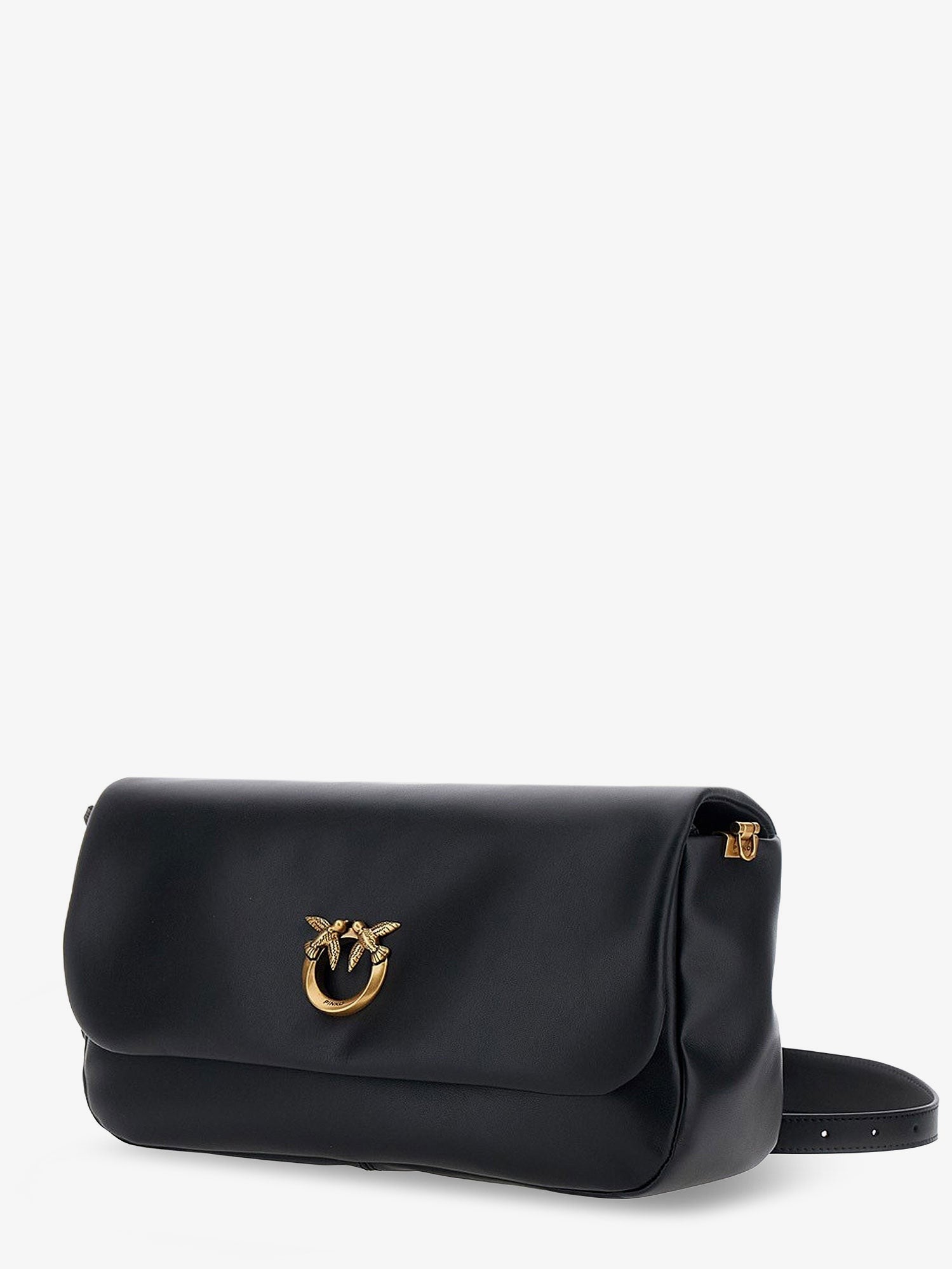 Pinko Women's Soft Horizontal Leather Crossbody Bag Black