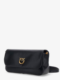 Pinko Women's Soft Horizontal Leather Crossbody Bag Black