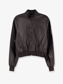 Gucci Women's Soft Nappa Leather Bomber Jacket Brown