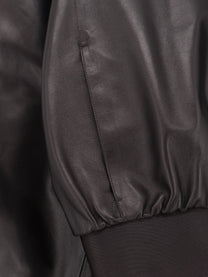 Gucci Women's Soft Nappa Leather Bomber Jacket Brown