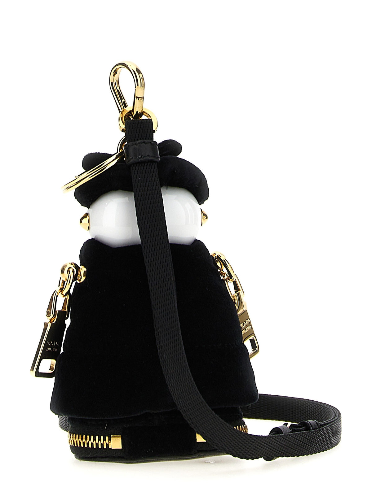 PRADA Soft Robot Bag Pendant Black, view 2