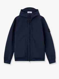 Stone Island Men's Soft Shell Edye® Technology Wind and Water Resistant Jacket Blue