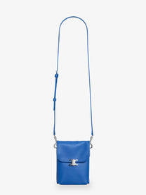 Celine Men's Soft Triomphe Leather Shoulder Bag Blue