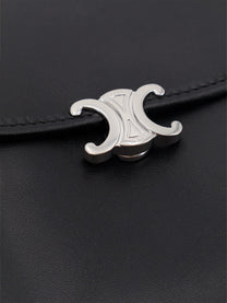 Celine Men's Soft Triomphe Leather Shoulder Bag Black