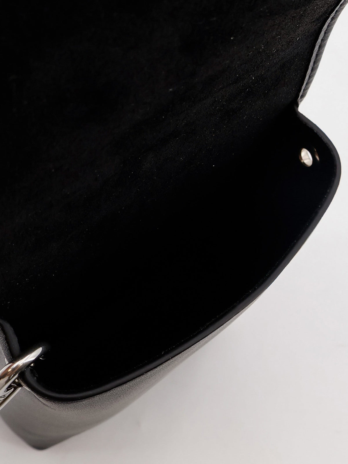 Celine Men's Soft Triomphe Leather Shoulder Bag Black, view 4