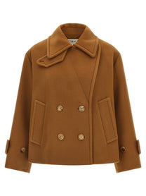 Chloé Soft Wool Coat Brown, view 2