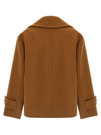 Chloé Soft Wool Coat Brown, view 3