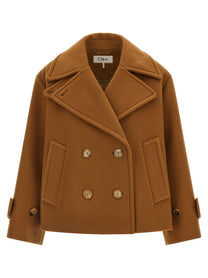Chloé Soft Wool Coat Brown