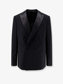Giorgio Armani Men's Soho Virgin Wool Tuxedo Blazer Black
