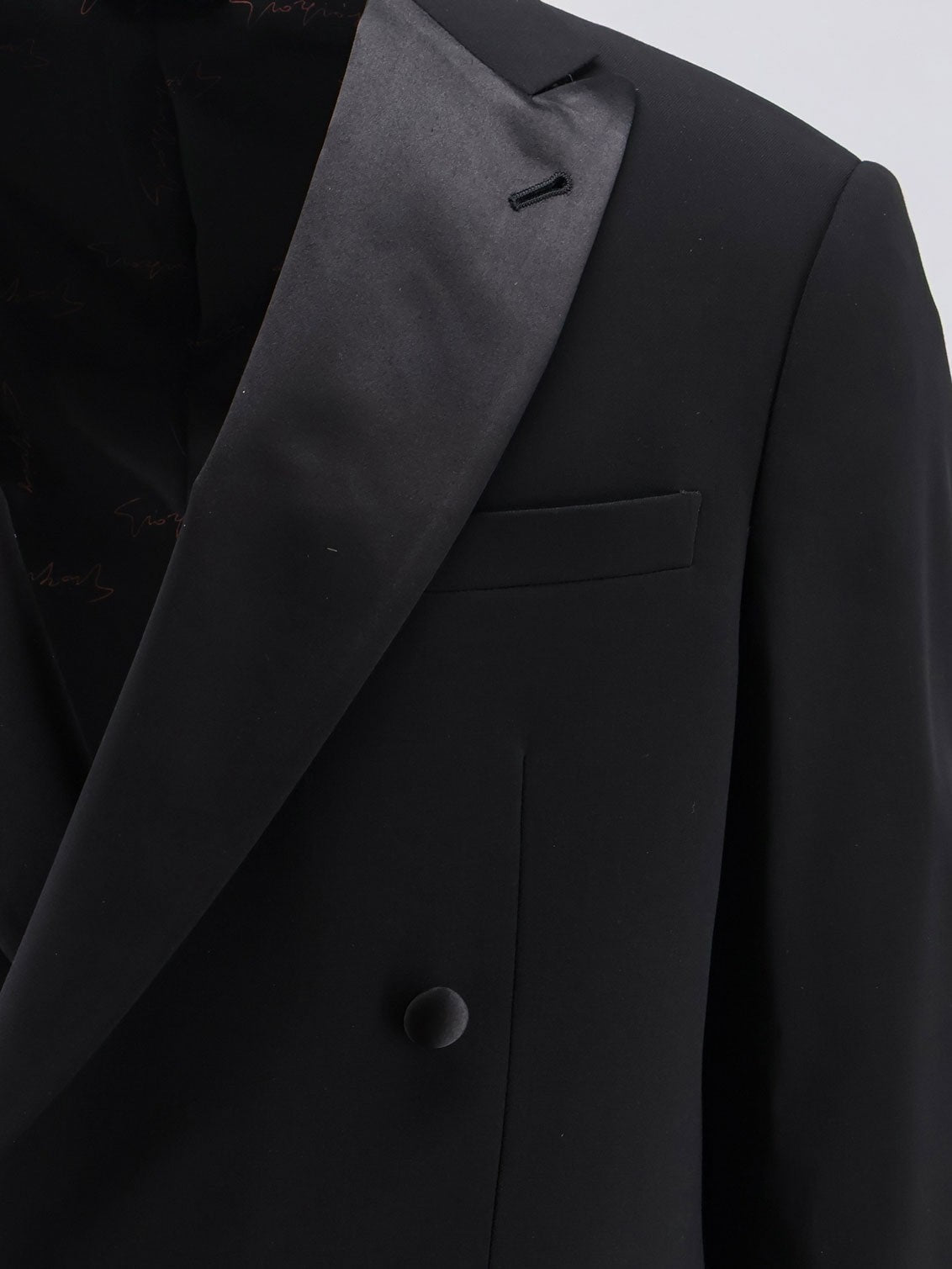 Giorgio Armani Men's Soho Virgin Wool Tuxedo Blazer Black