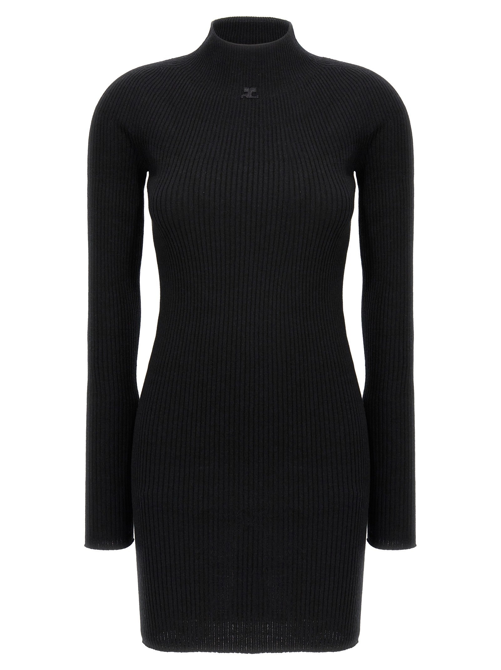 courrèges Solar Light Rib Dress Black