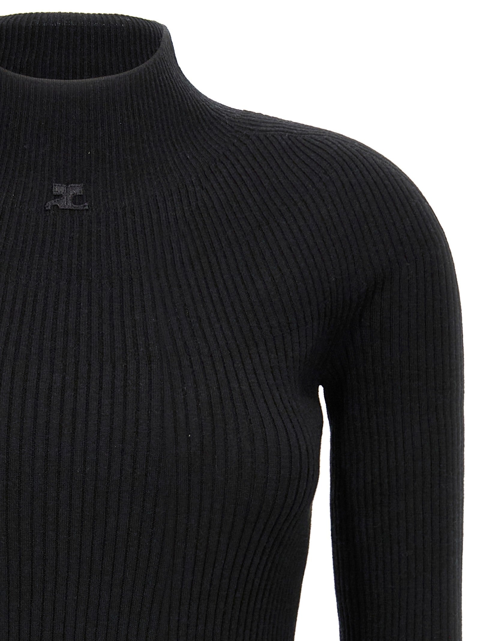 courrèges Solar Light Rib Dress Black