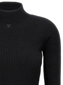 courrèges Solar Light Rib Dress Black