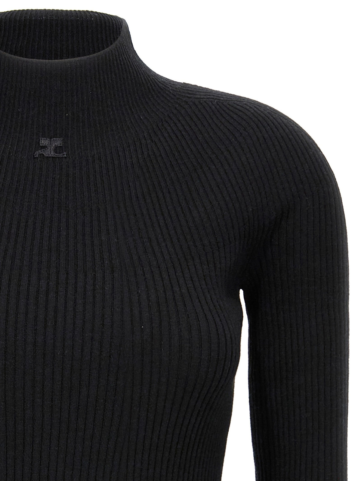 courrèges Solar Light Rib Dress Black, view 3