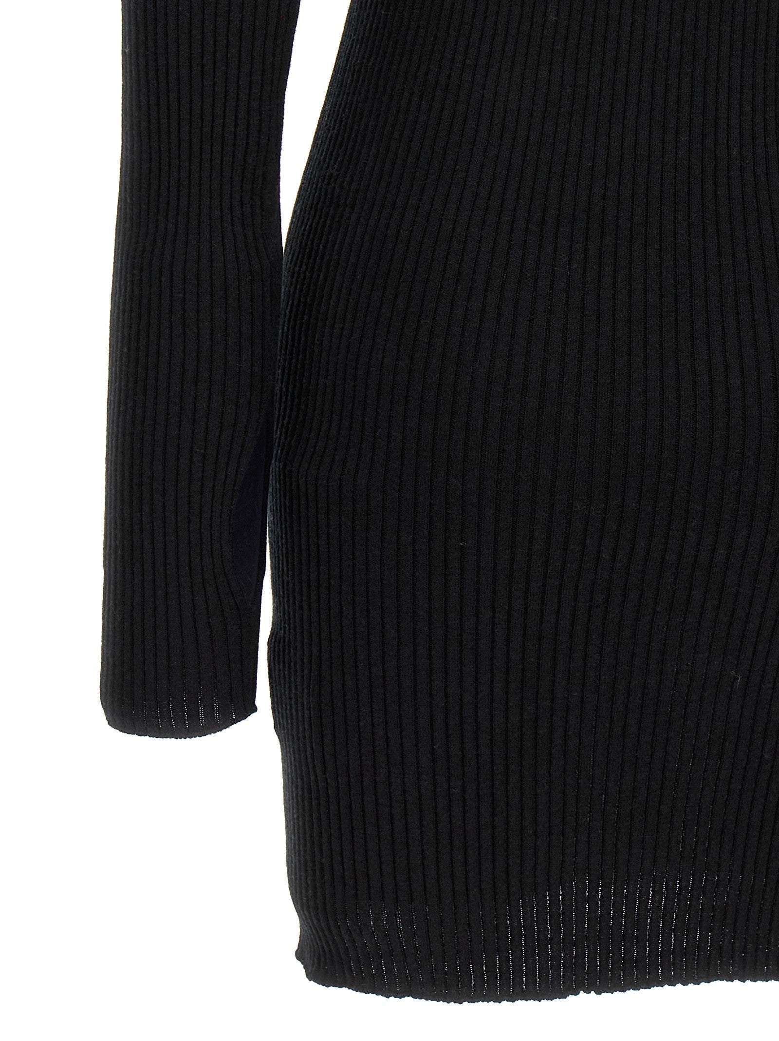 courrèges Solar Light Rib Dress Black