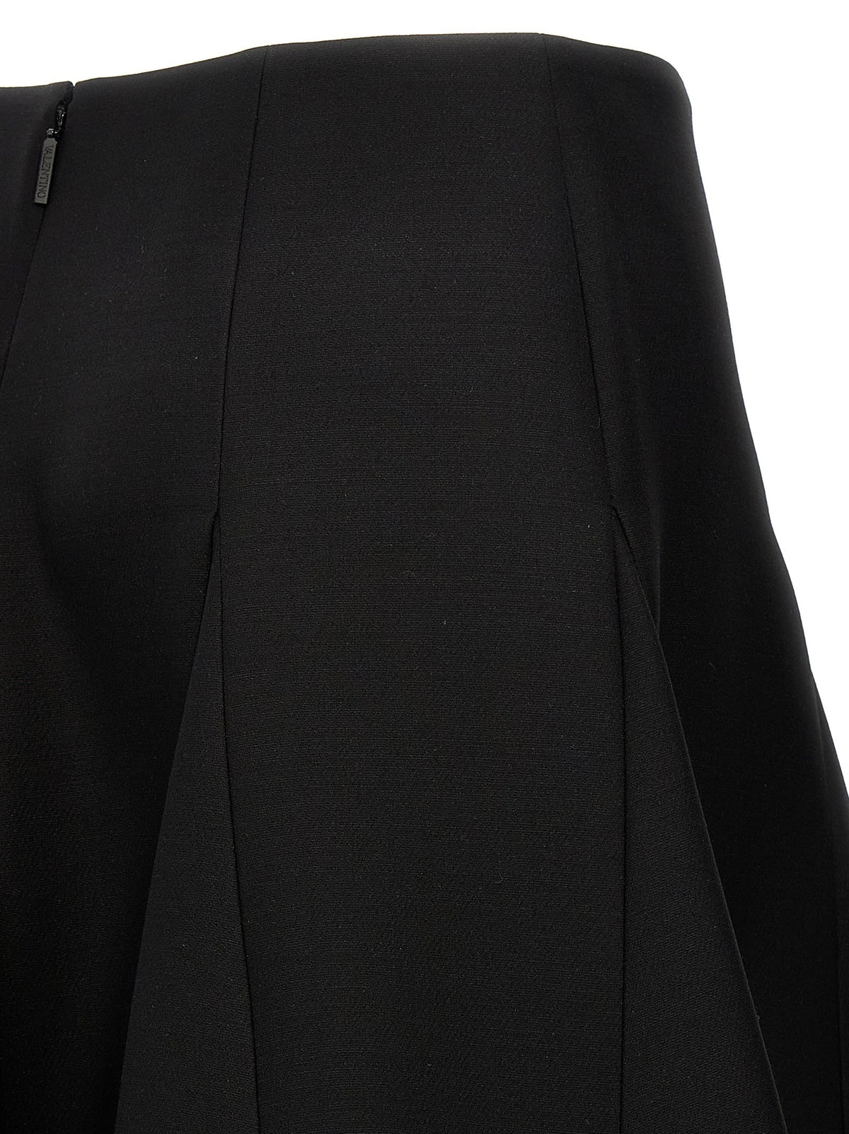 Valentino Solid Crepe Couture Valentino Skirt Black