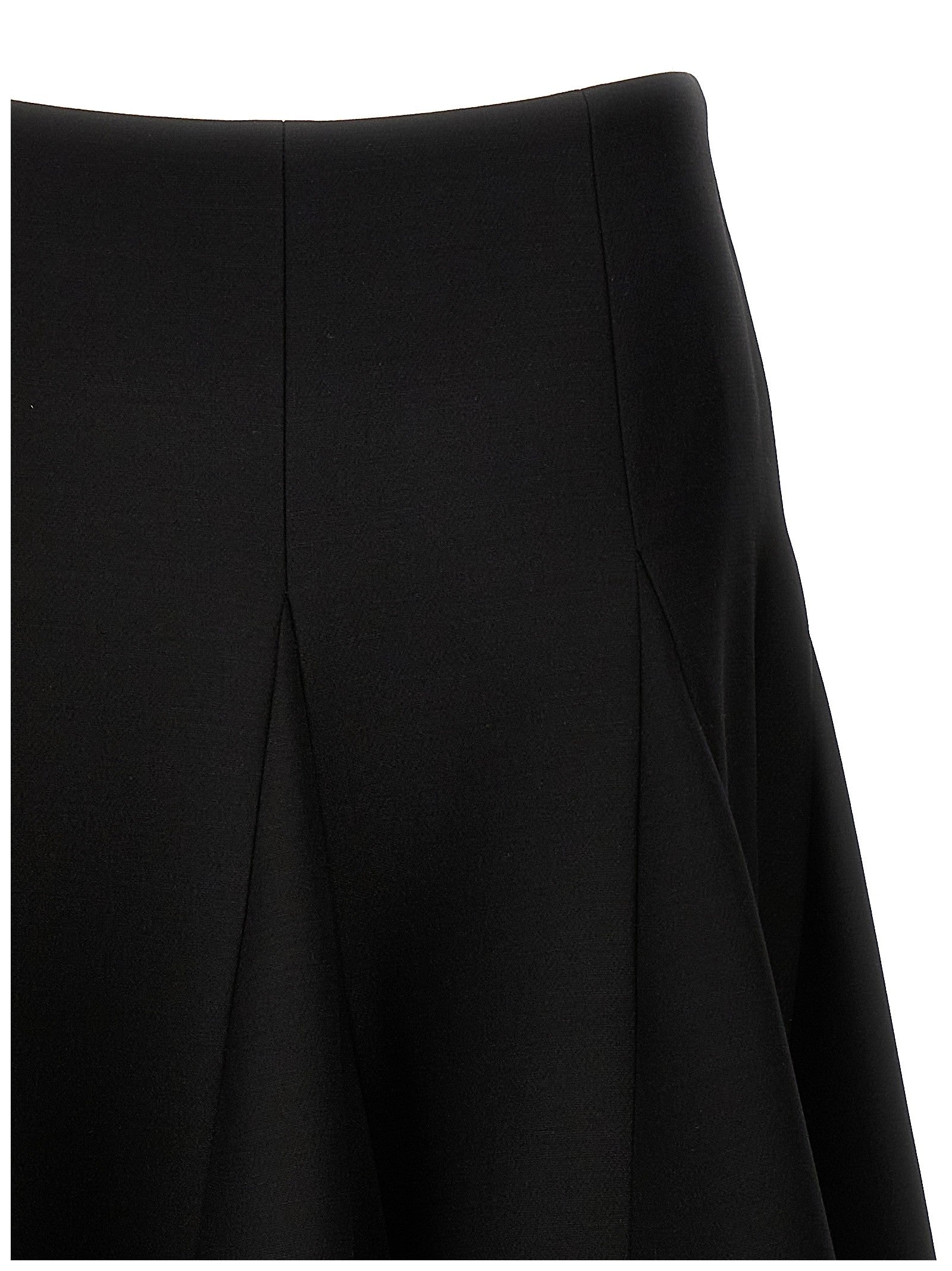 Valentino Solid Crepe Couture Valentino Skirt Black