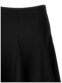Valentino Solid Crepe Couture Valentino Skirt Black