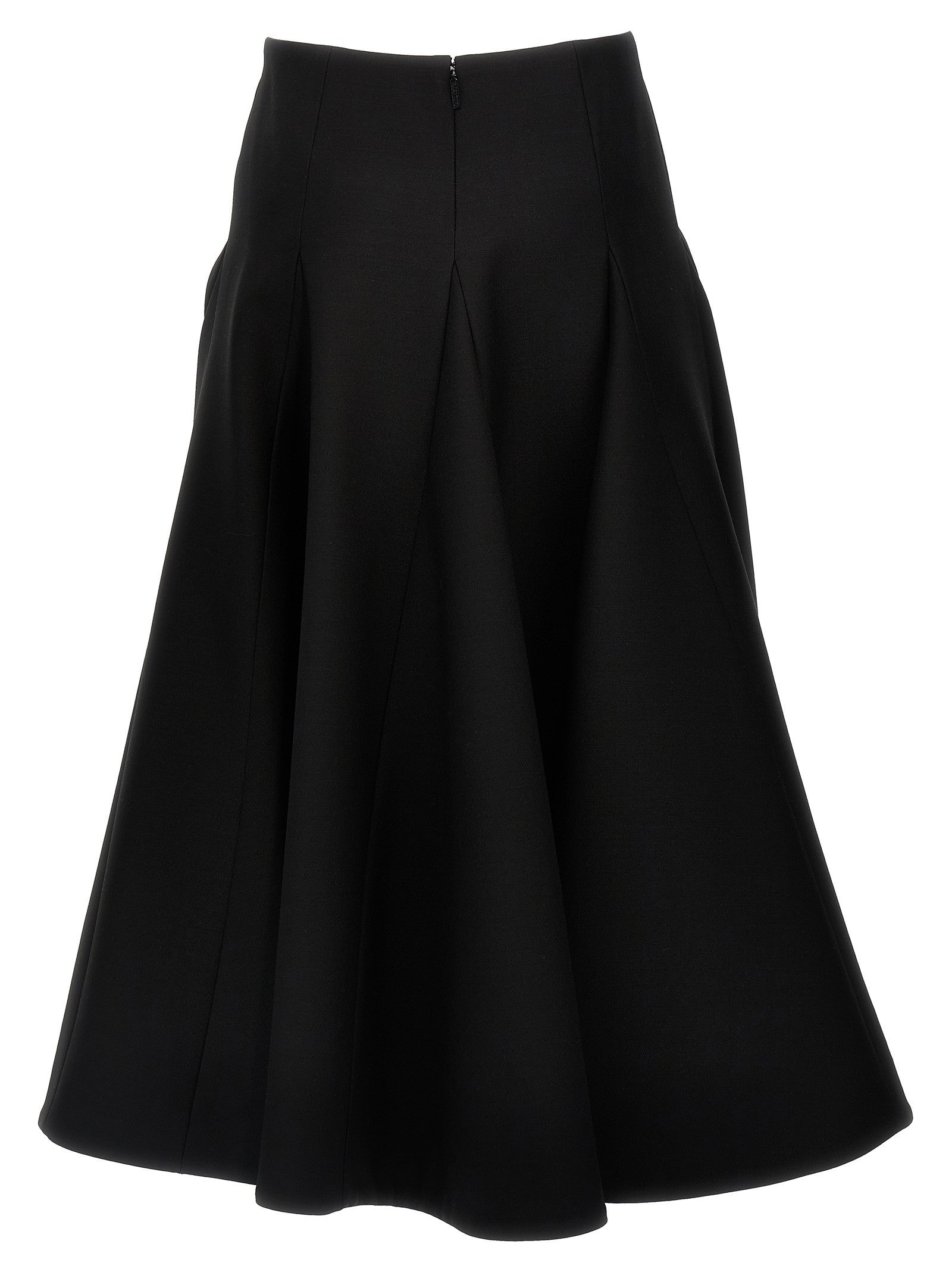 Valentino Solid Crepe Couture Valentino Skirt Black