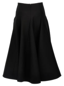 Valentino Solid Crepe Couture Valentino Skirt Black