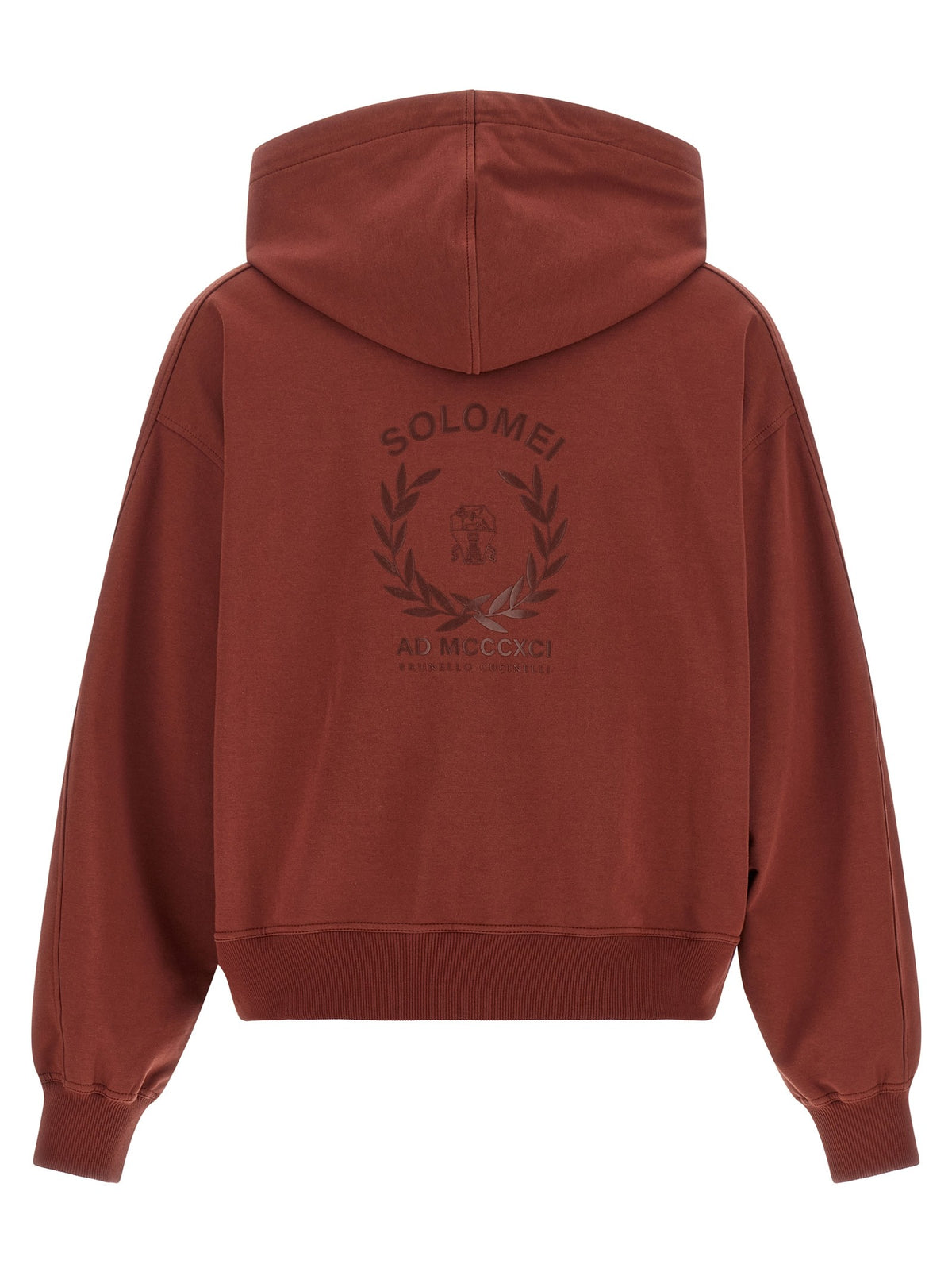 Brunello Cucinelli Solomei AD Mcccxci Hoodie Red, view 2