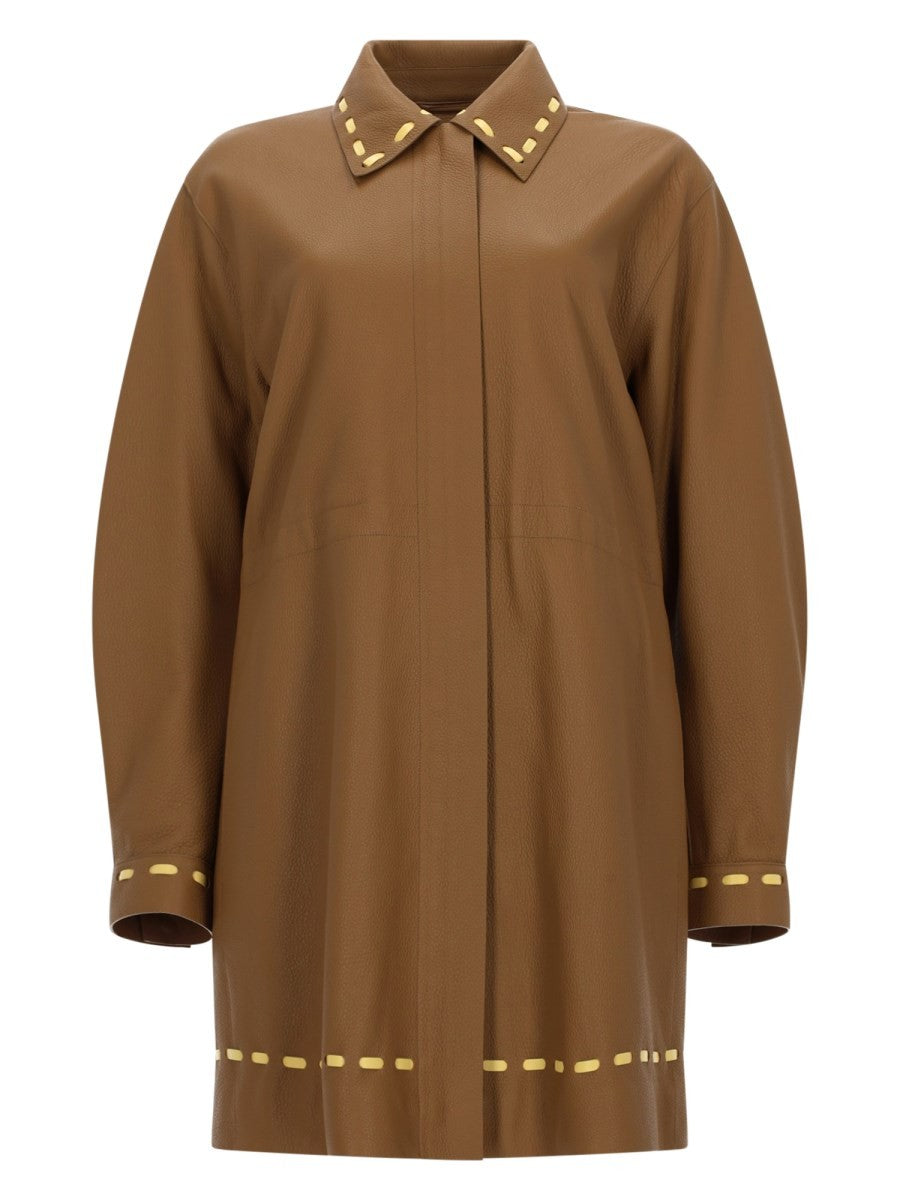 Fendi Women's Soprabito in Pelle Brown