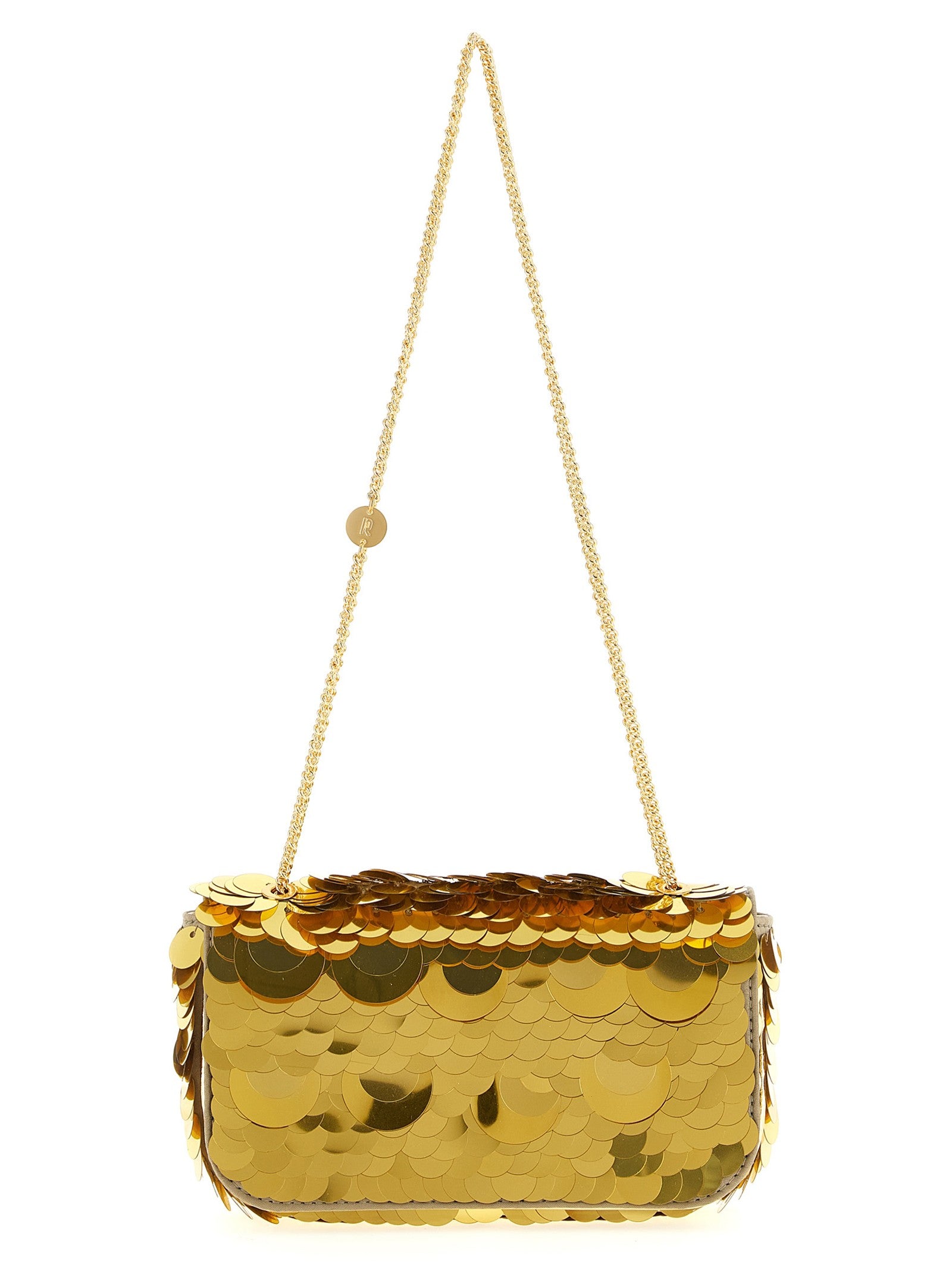 Rabanne Sparkle Baguette Mini Shoulder Bag Gold