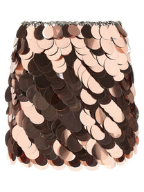 Rabanne Sparkle Discs Skirt Gold