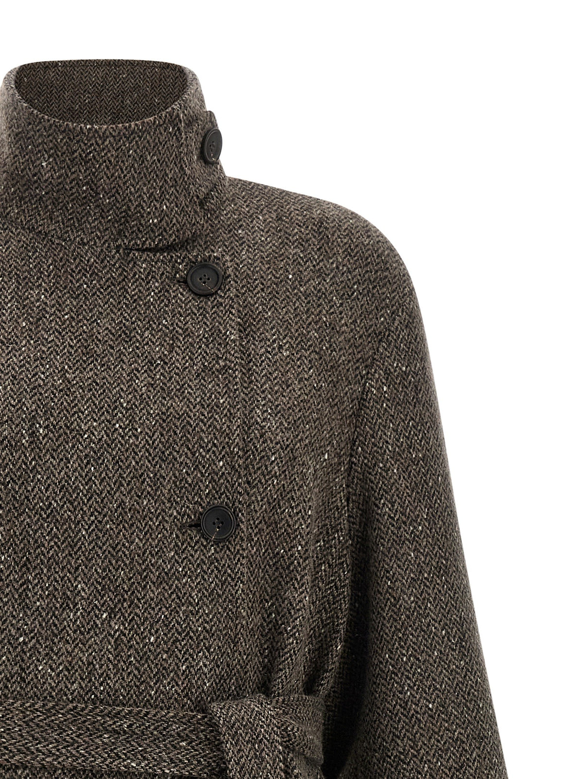 Brunello Cucinelli Sparkling Coat Brown, view 3