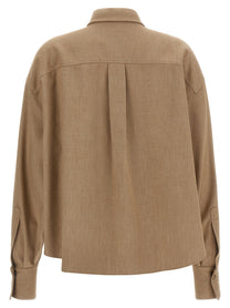 Brunello Cucinelli Sparkling Shirt Beige, view 2