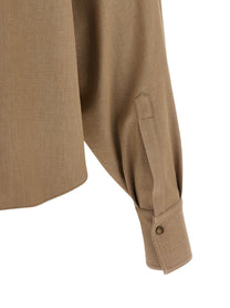 Brunello Cucinelli Sparkling Shirt Beige, view 4