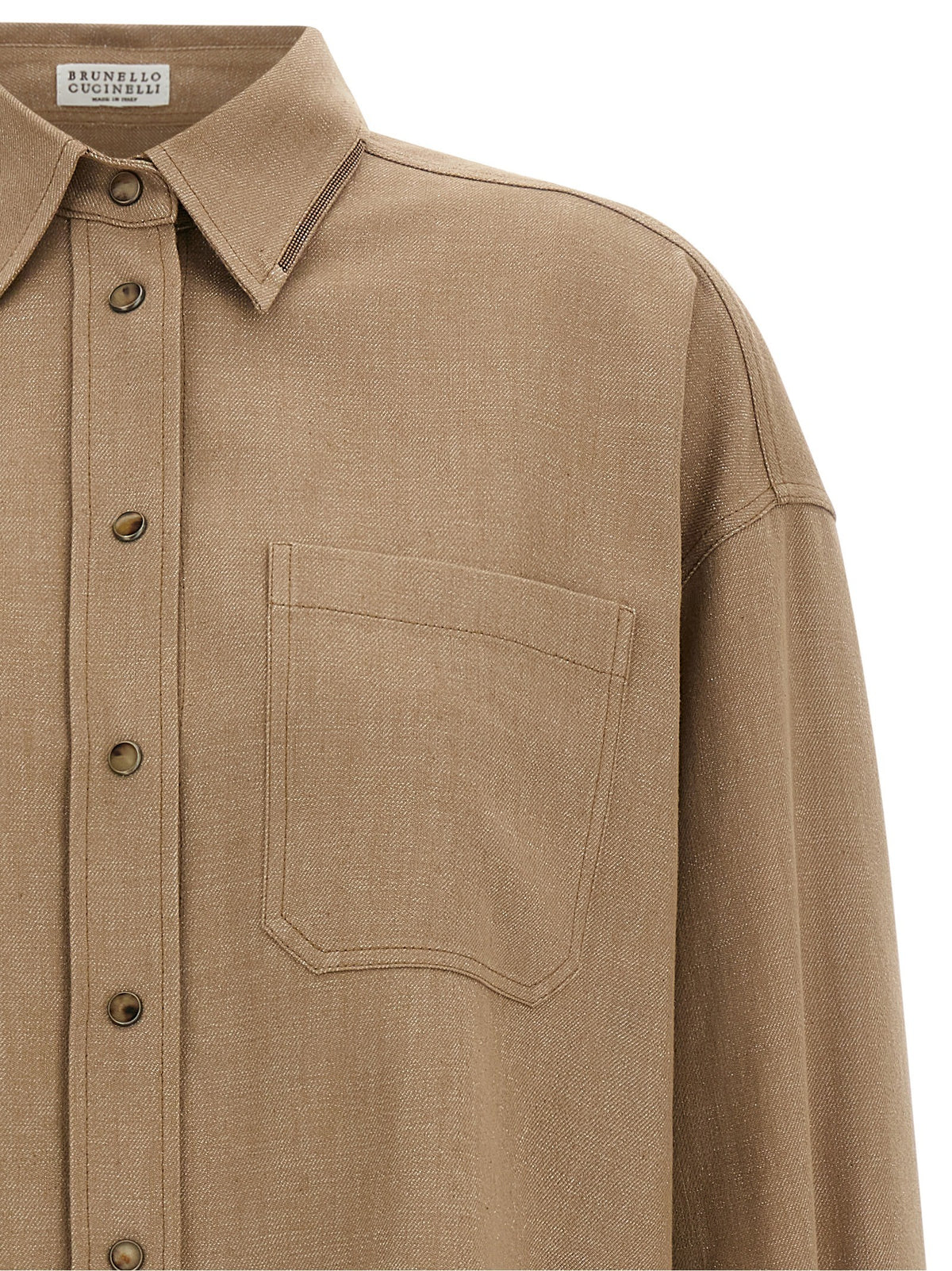 Brunello Cucinelli Sparkling Shirt Beige, view 3