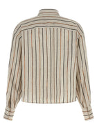 Brunello Cucinelli Sparkling Stripes Shirt Beige, view 2