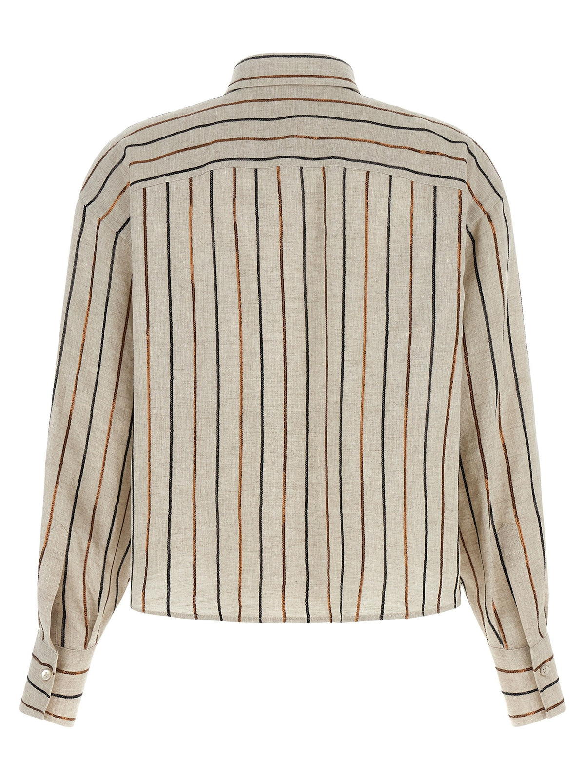 Brunello Cucinelli Sparkling Stripes Shirt Beige
