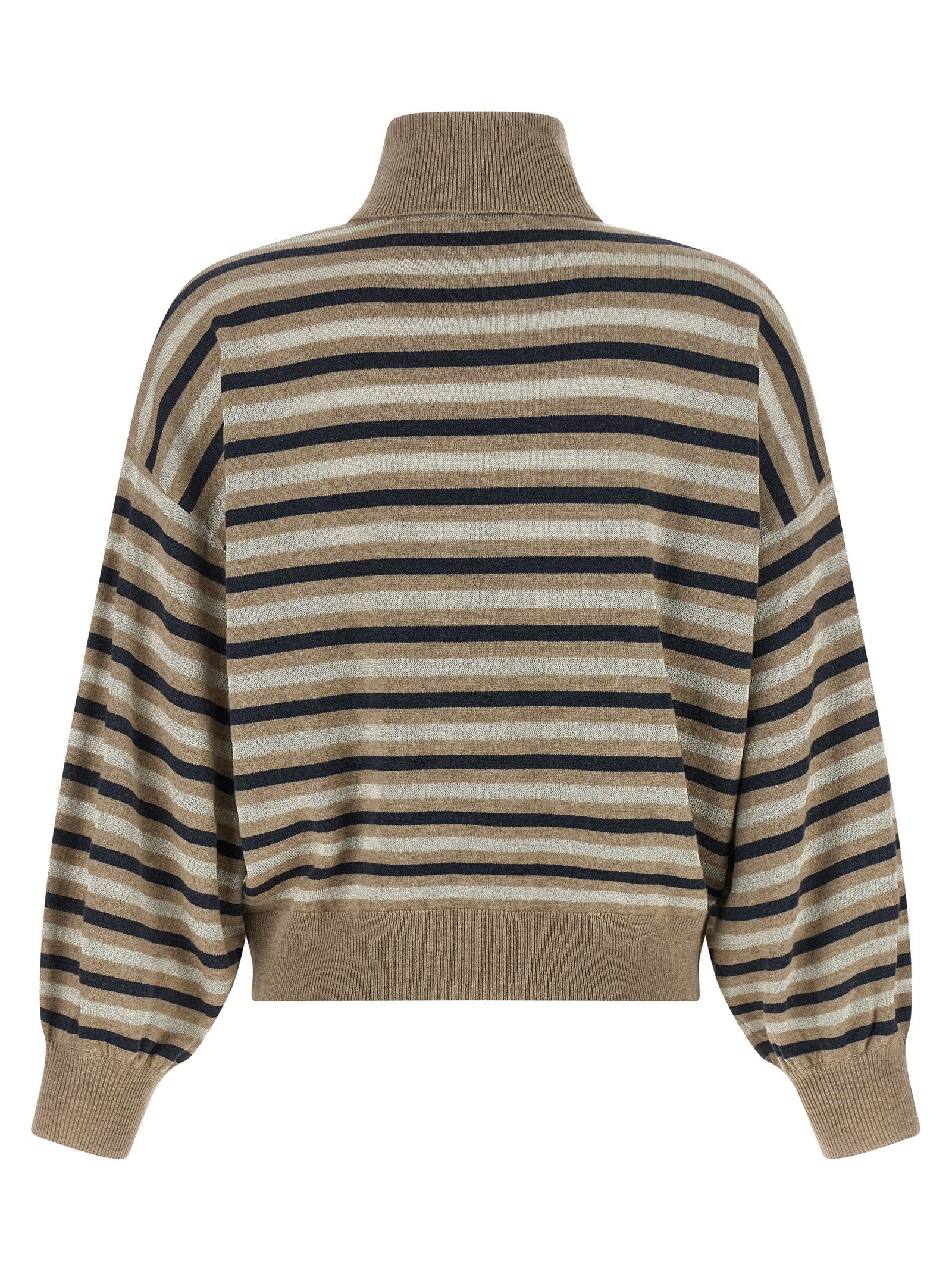 Brunello Cucinelli Sparkling Stripes Sweater Gold