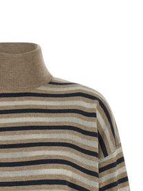 Brunello Cucinelli Sparkling Stripes Sweater Gold