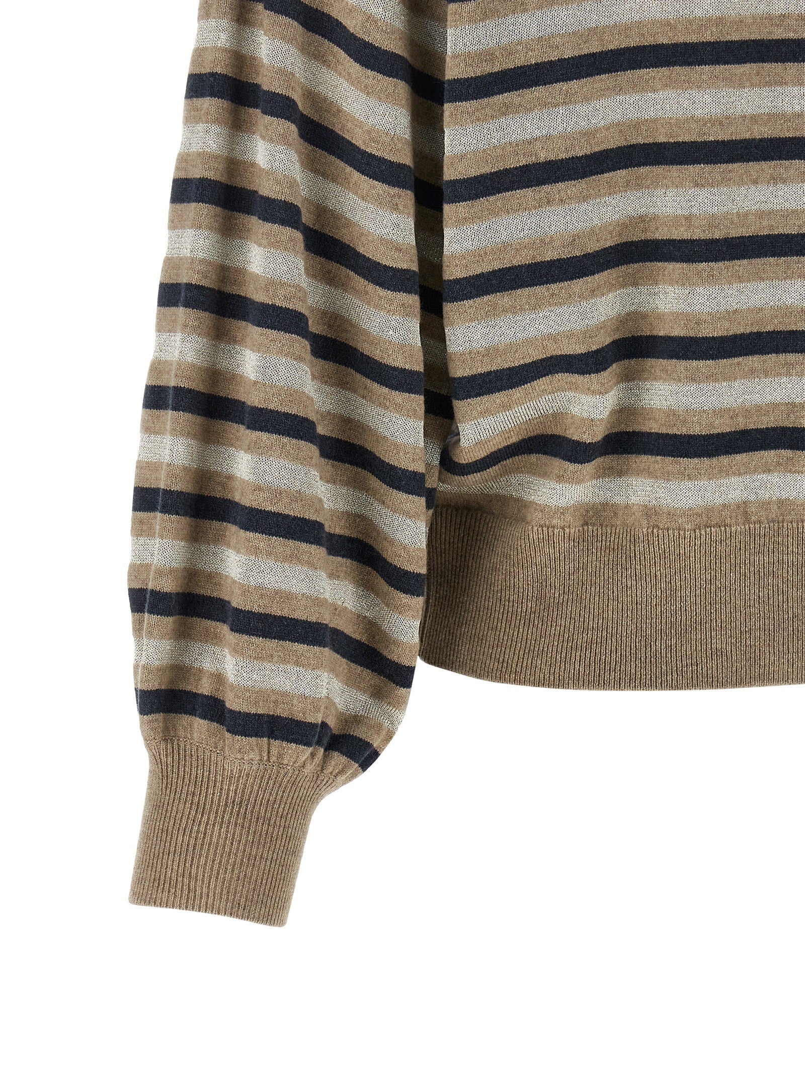 Brunello Cucinelli Sparkling Stripes Sweater Gold