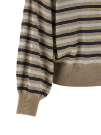 Brunello Cucinelli Sparkling Stripes Sweater Gold