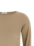 Brunello Cucinelli Sparkling Sweater Beige, view 3
