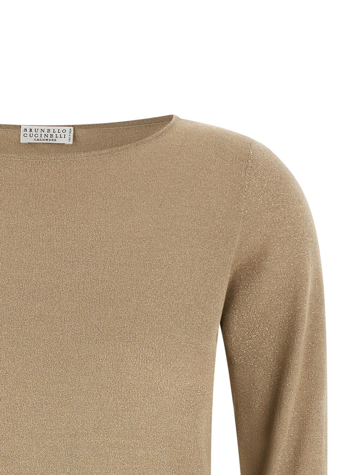 Brunello Cucinelli Sparkling Sweater Beige, view 3